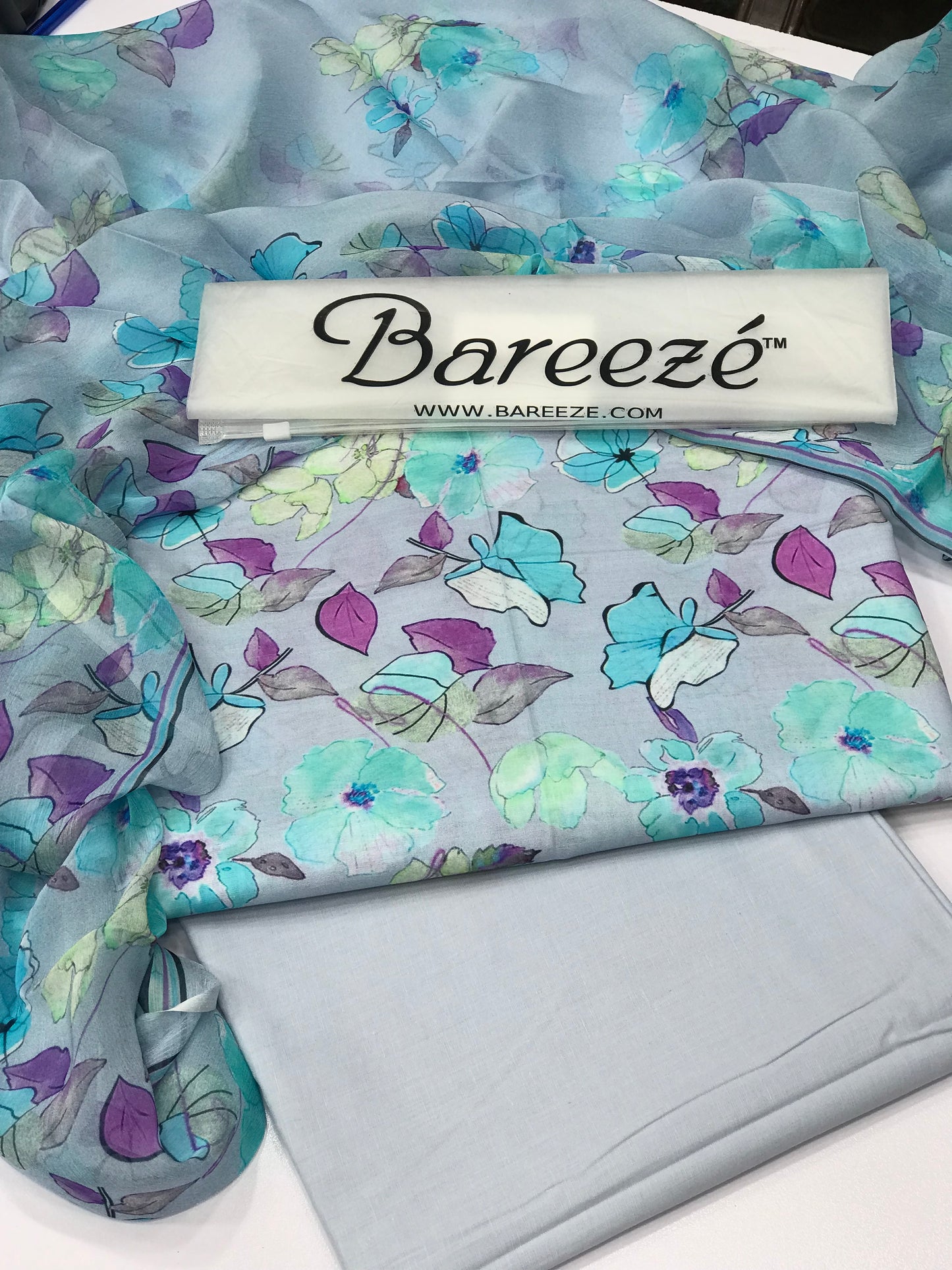 3 piece printed lawn