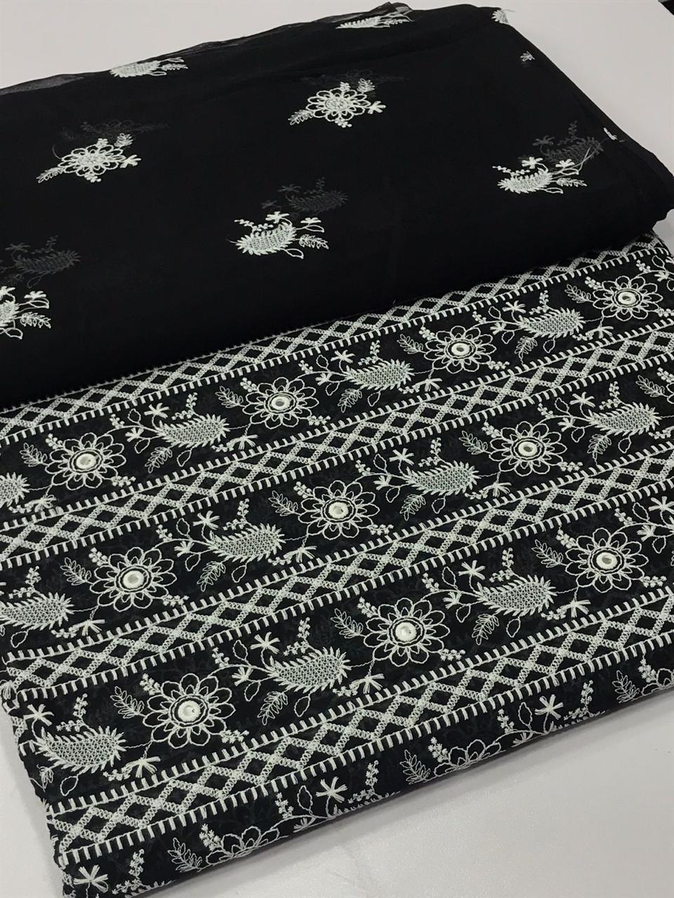 Embroidered 3 piece Swiss lawn