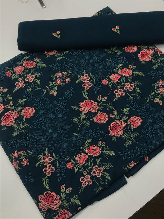 Karandi 2 piece chickan Kari( navy blue)