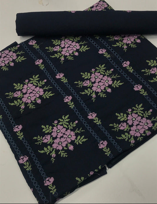 Bareeze karandi 2 piece unstitched suit with embroidered front