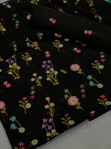 Bareeza lawn 3 piece back botti Black
