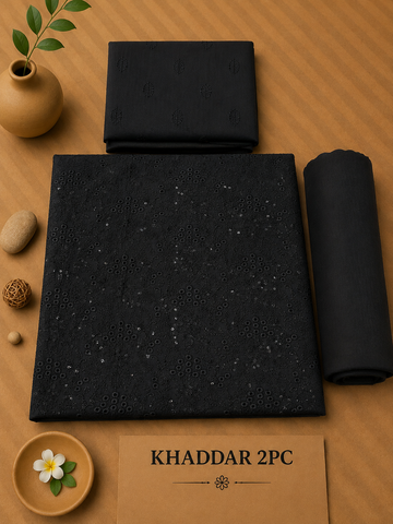 Khaddar 2pc (black)