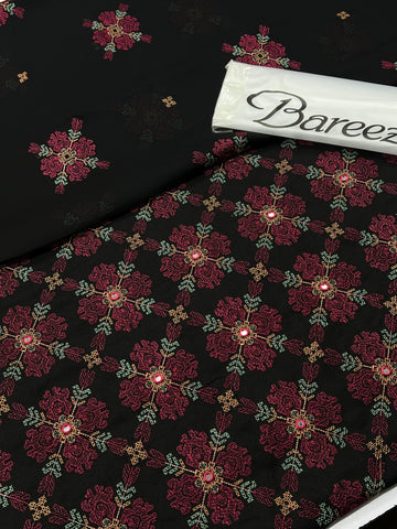 Bareeze Karandi 3 Piece Unstitched Suit with Embroidered Chiffon Dupatta