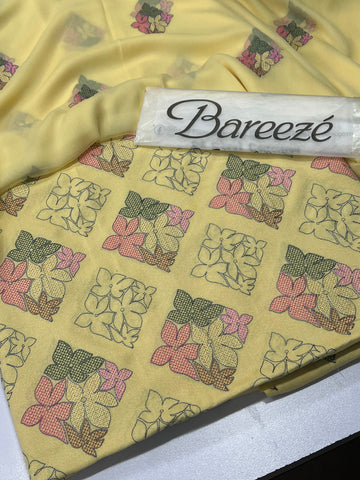 Bareeze Premium Karandi 3-Piece Allover Embroidered Suit with Chiffon Dupatta