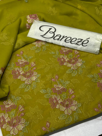 Bareeze Premium Karandi 3-Piece Allover Embroidered Suit with Chiffon Dupatta