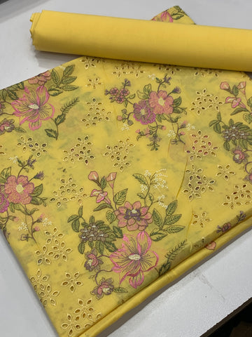 Bareeze 2 piece lawn Butter yellow