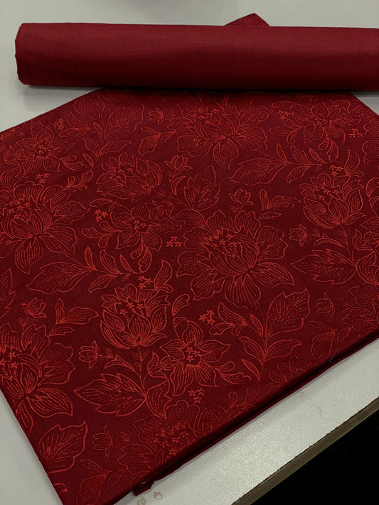 Bareeze lawn 2pc (mehroon)