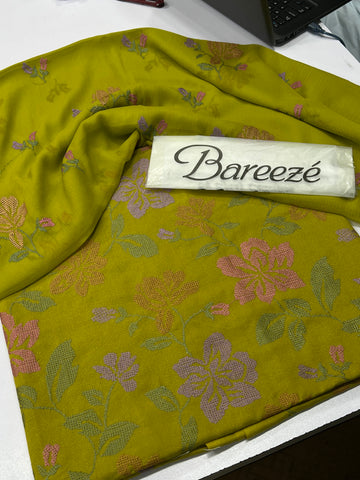 Bareeze Premium Karandi 3-Piece Allover Embroidered Suit with Chiffon Dupatta