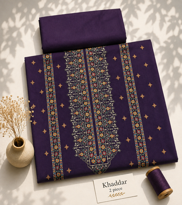 Khaddar 2 piece plum color