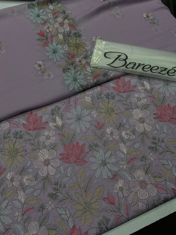 Bareeze Premium Karandi 3-Piece Allover Embroidered Suit with Chiffon Dupatta lilic