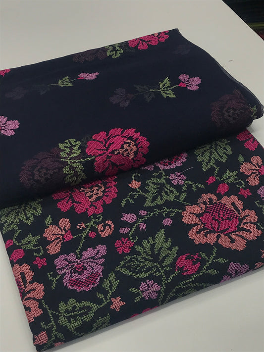 Bareeze Karandi 3 piece (navy blue )