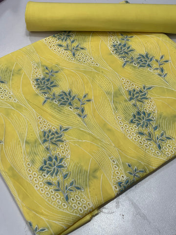 Bareeza lawn 2 piece Butter yellow