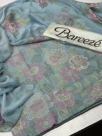 Bareeze Premium Karandi 3-Piece Allover Embroidered Suit with Chiffon Dupatta