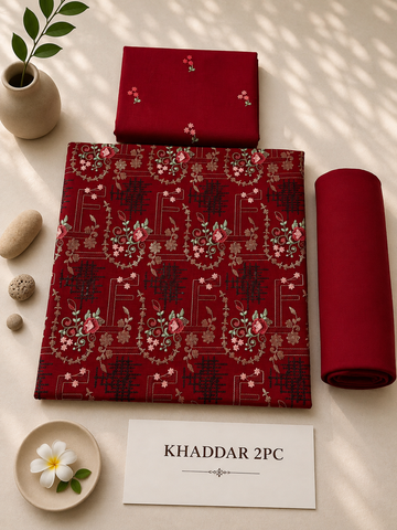 khaddar 2pc ( maroon)