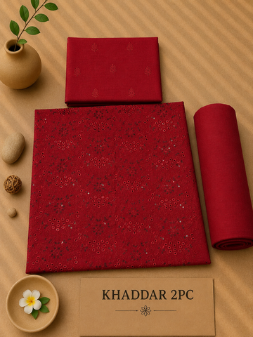 Khaddar  2pc (maroon)