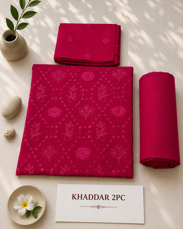 Khaddar 2 piece (shocking pink)