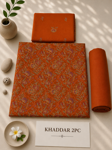 Khaddar 2pc rust