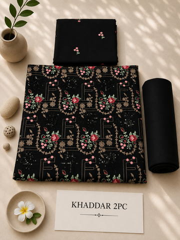 Khaddar 2 piece black