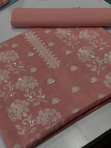 Bareeeza 2 piece lawn peach