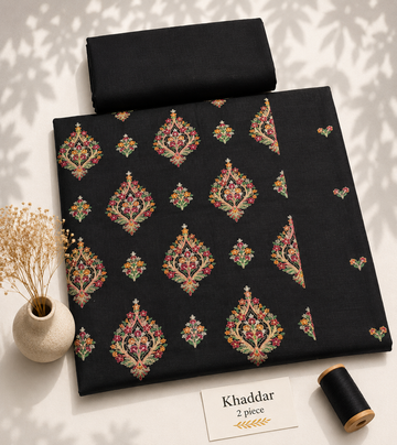 Khaddar 2pc (black)
