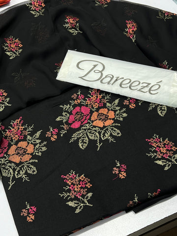 Bareeze Premium Karandi 3-Piece Allover Embroidered Suit with Chiffon Dupatta