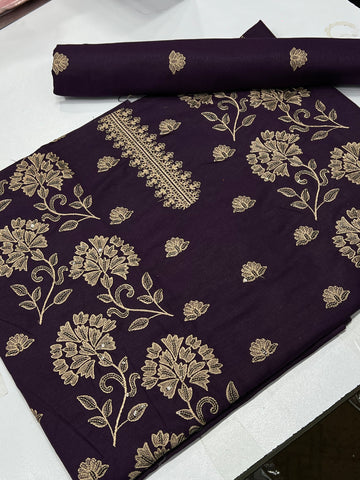 Khaddar 2pc plum
