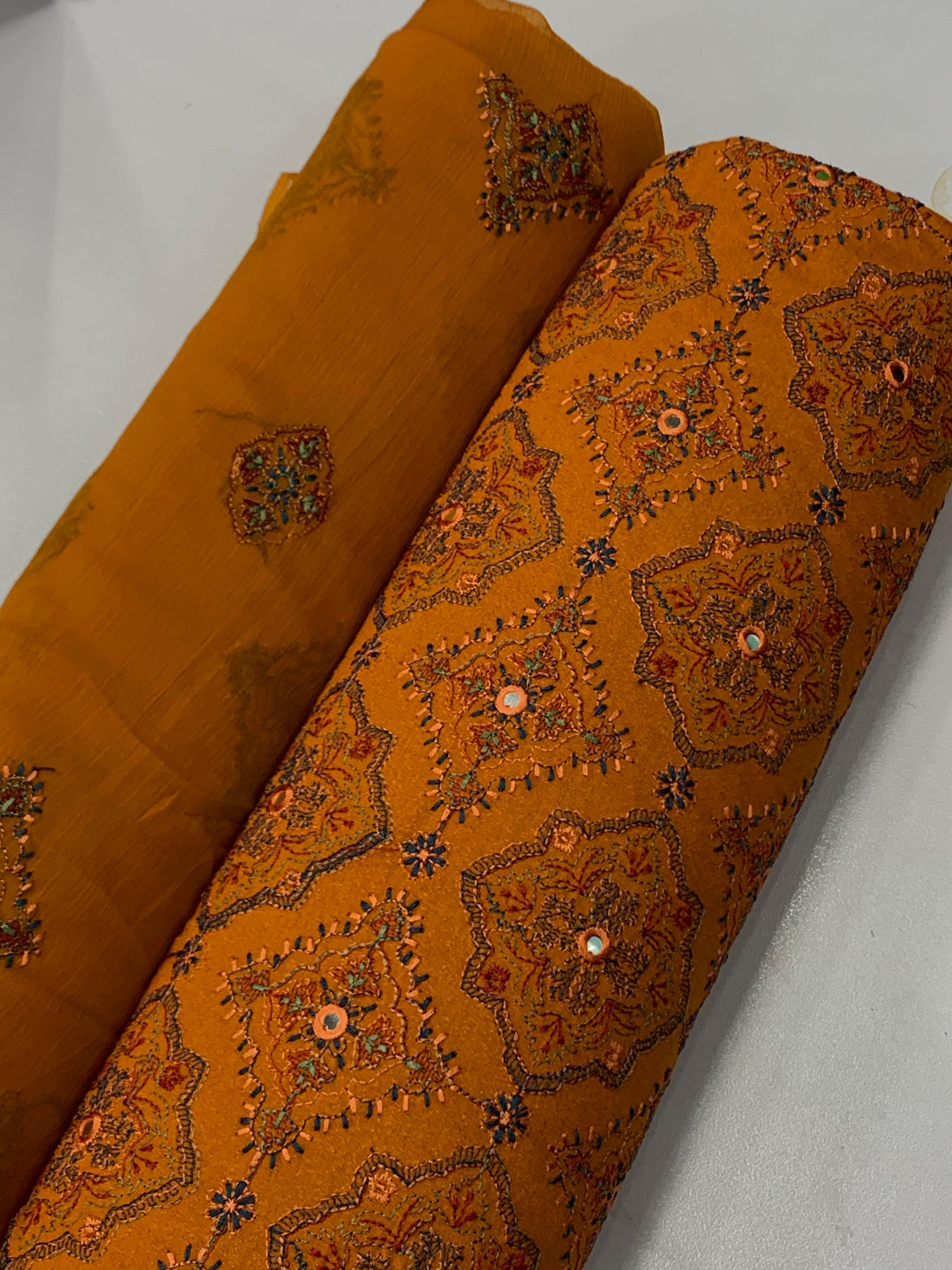 Bareeze Premium Karandi 3-Piece Allover Embroidered Suit with Chiffon Dupatta