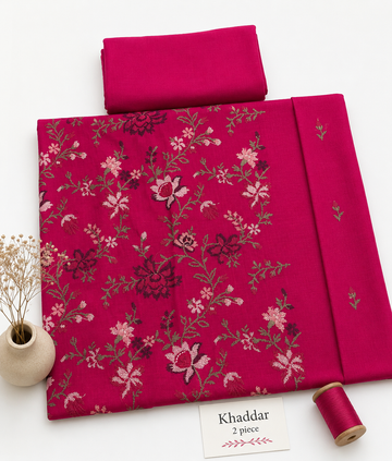 Khaddar 2pc (shocking pink )