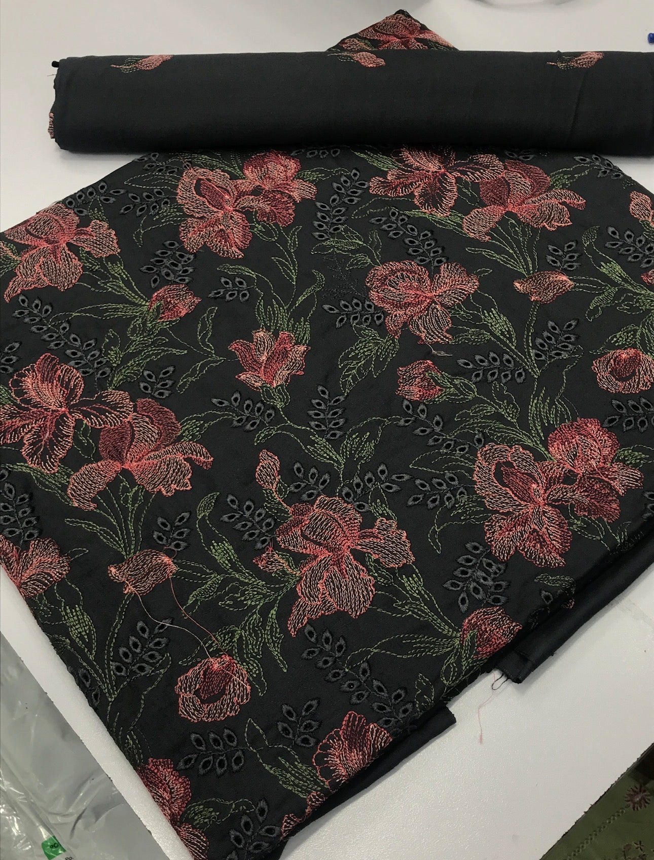 Karandi 2pc black and Mahroon embroidery