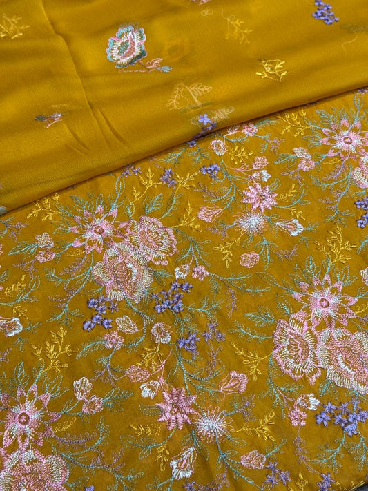Embroidered 3 piece swiss lawn