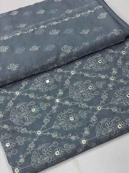 Embroided 3 piece swiss lawn