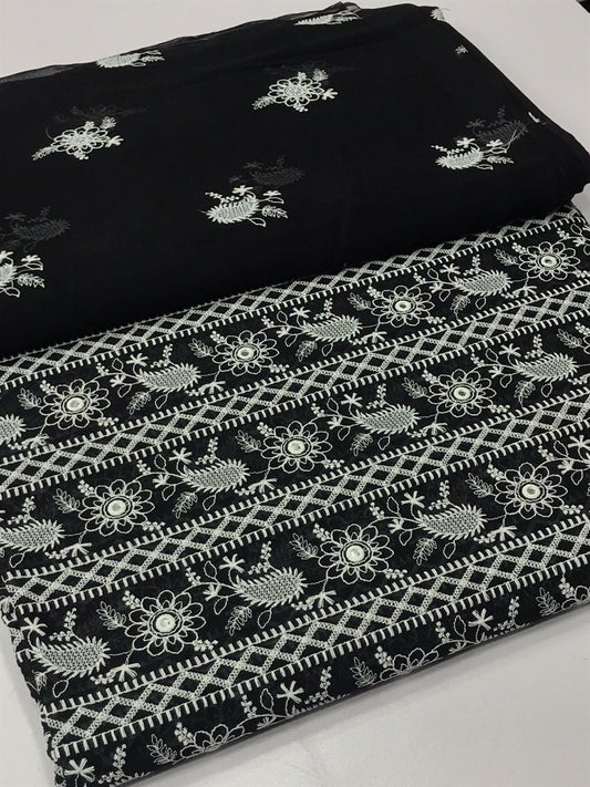 Embroidered 3 piece Swiss lawn