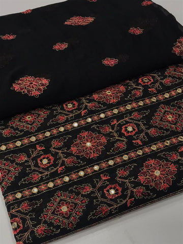 Embroidered 3 piece swiss lawn