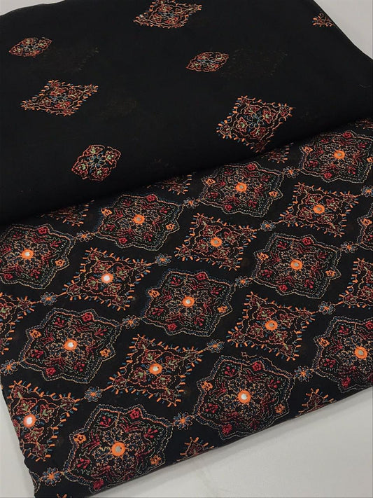 Embroidered 3 piece Swiss lawn