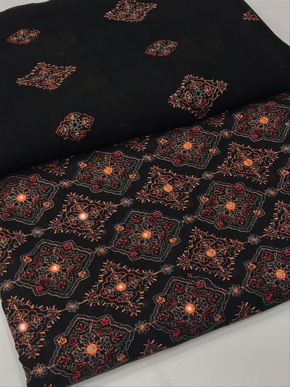 Embroidered 3 piece Swiss lawn