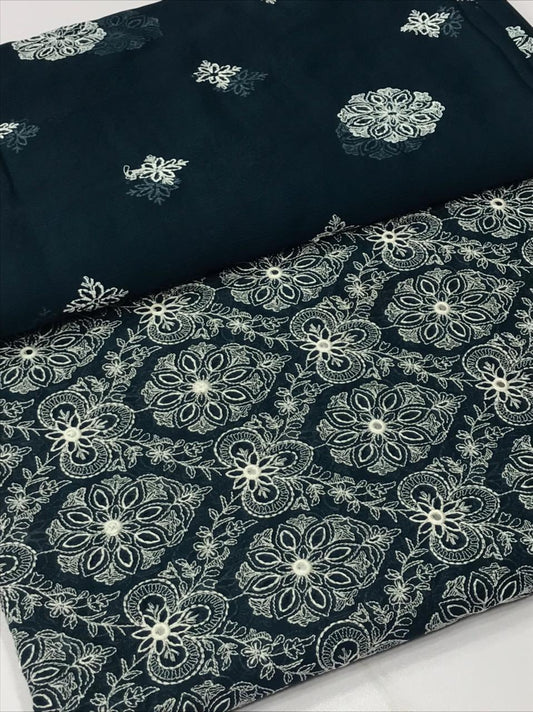 Embroidered 3 piece swiss lawn